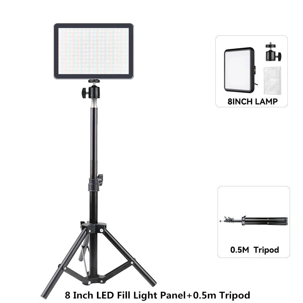 LED Video Panel Light for Stunning Studio Photography & Live Streaming – Complete Kit with Tripod