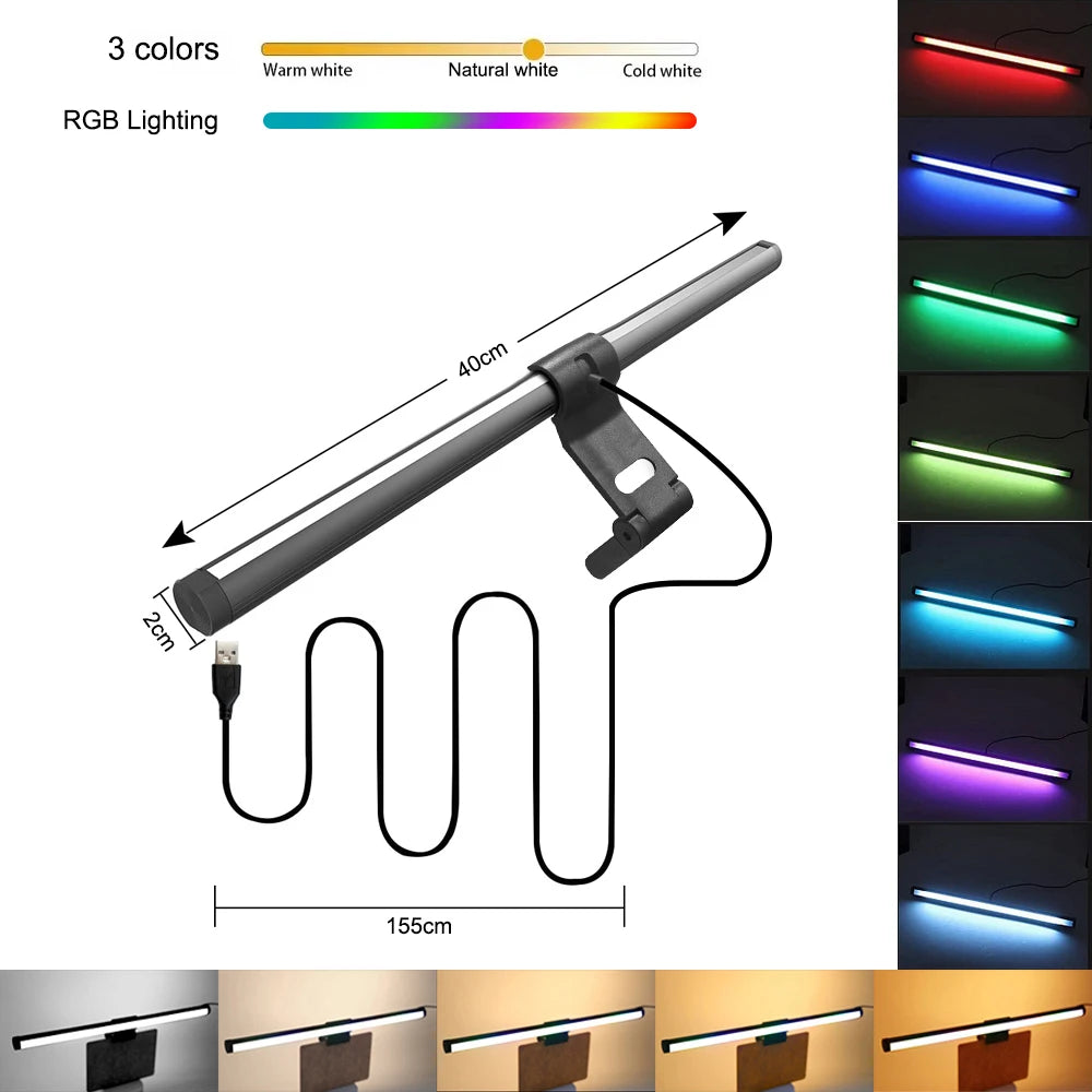 Enhance Your Gaming Experience with the RGB Monitor Light Bar - Dimmable Screen Light for Creators and Gamers