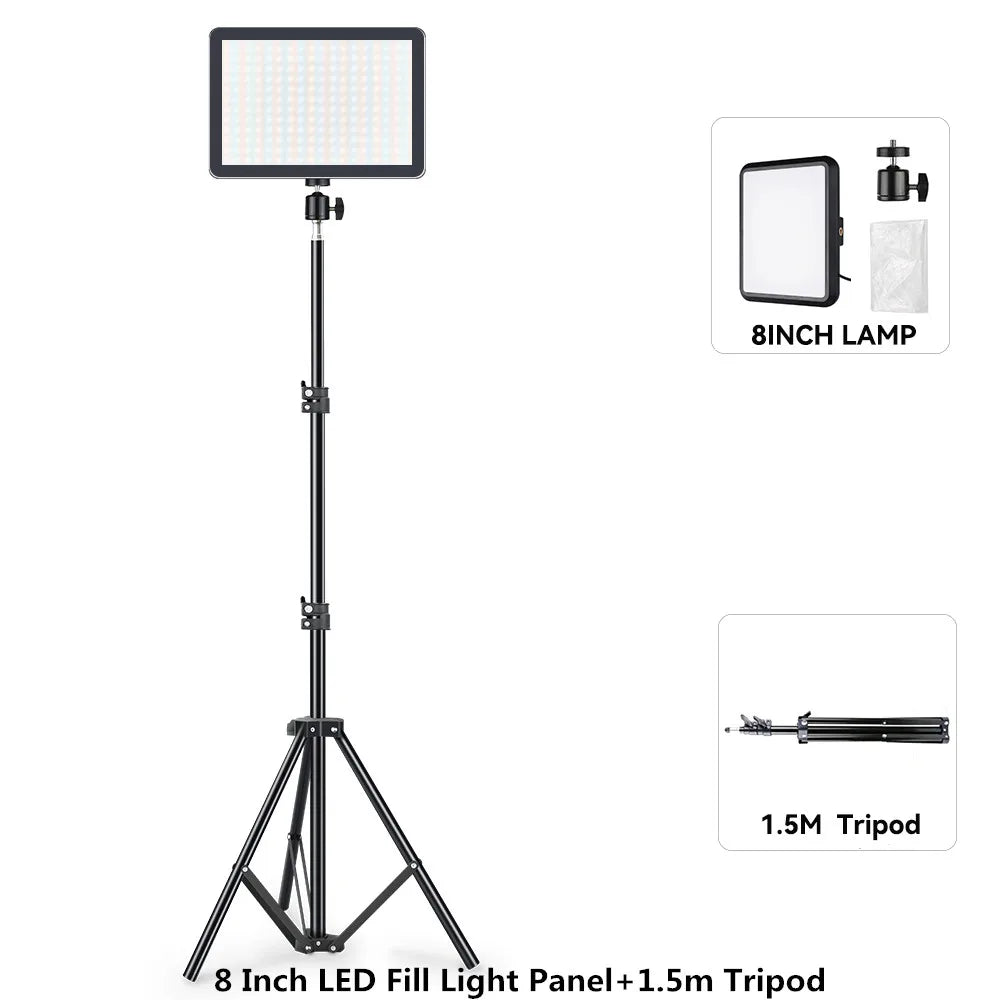 LED Video Panel Light for Stunning Studio Photography & Live Streaming – Complete Kit with Tripod