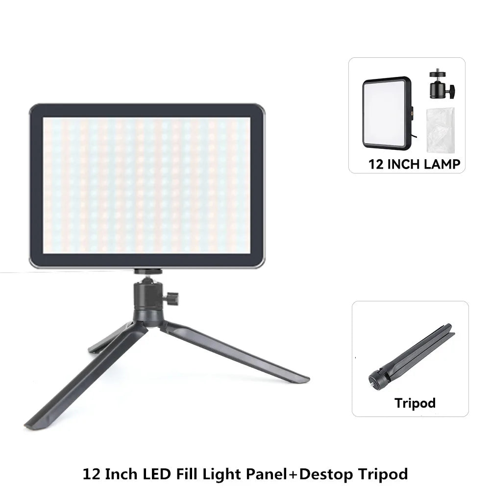 LED Video Panel Light for Stunning Studio Photography & Live Streaming – Complete Kit with Tripod