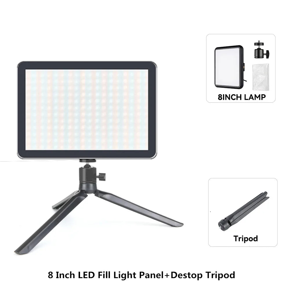 LED Video Panel Light for Stunning Studio Photography & Live Streaming – Complete Kit with Tripod