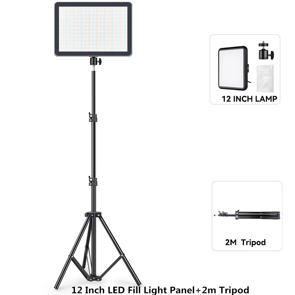LED Video Panel Light for Stunning Studio Photography & Live Streaming – Complete Kit with Tripod