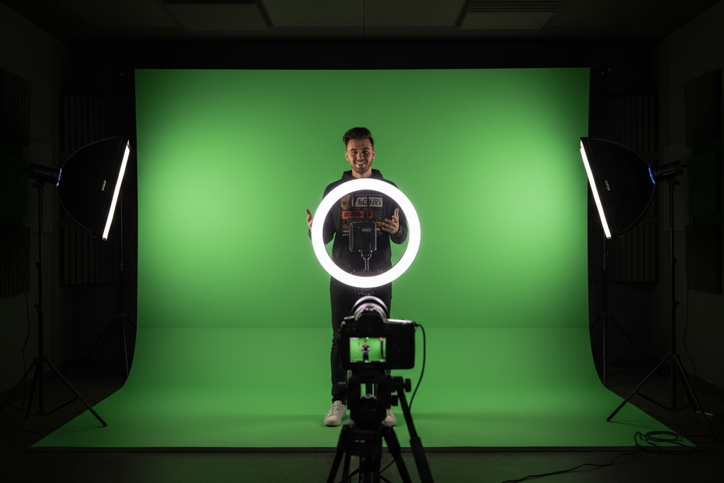 Green Screen Backdrop — Collapsible Chroma Key Background