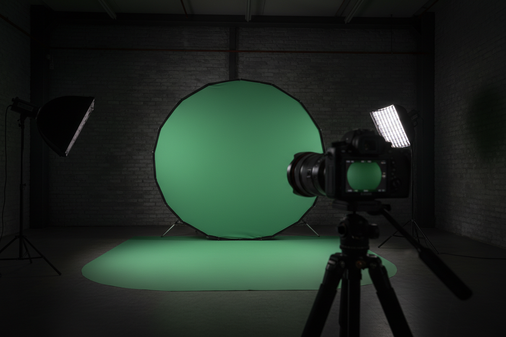 Green Screen Backdrop — Collapsible Chroma Key Background