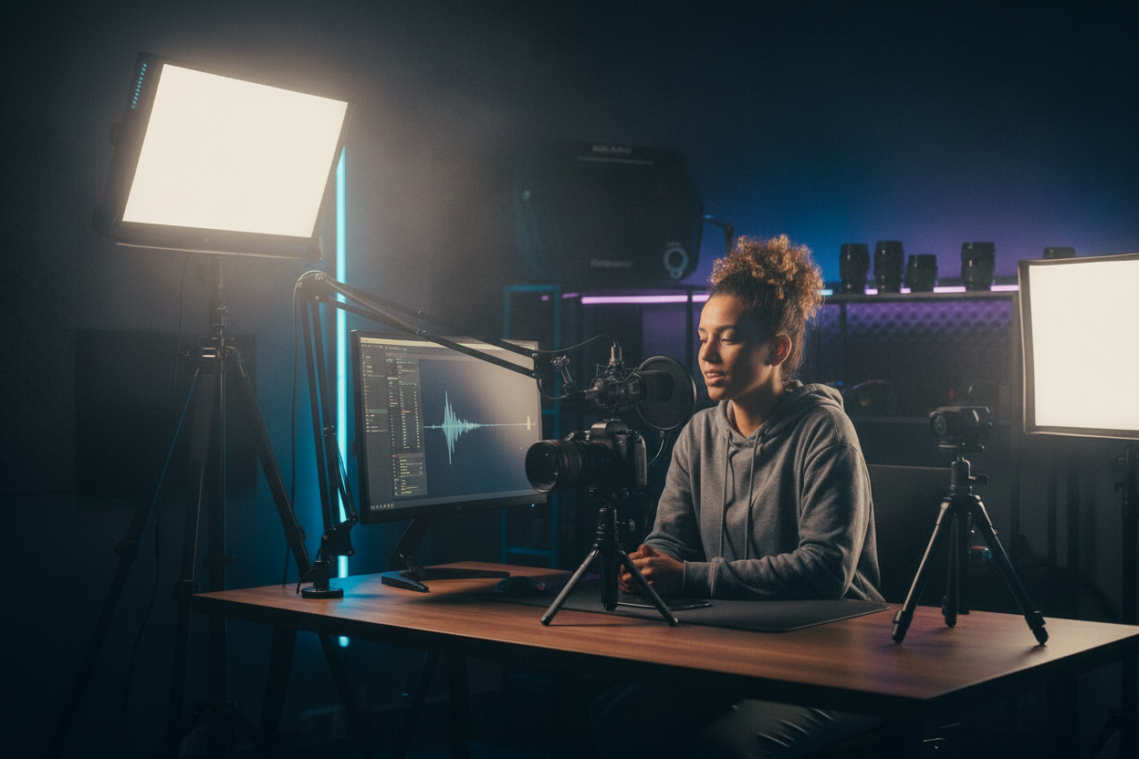 Professional LED Video Panel Light — Dual Size Creator Kit