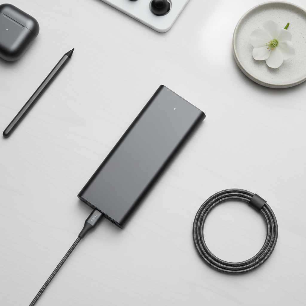 Slim Power Bank - Flat Lay