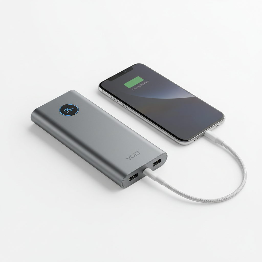 Slim Power Bank - White Background